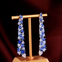 Pendientes de Moda con Detalles de Circonita, Chapados en Hierro, 3m, para Vestimenta Formal de Mujer, Regalo