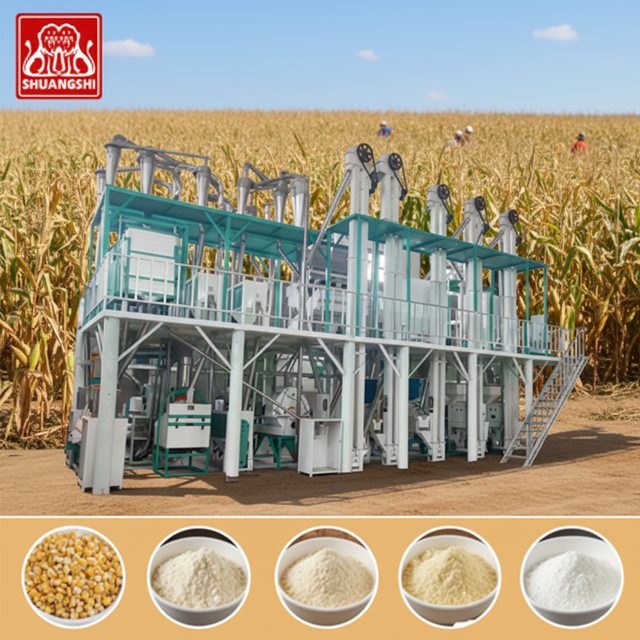High Capacity Maize Milling Machine With Destoner Degerminator Roller Mill Plansifter Purifier