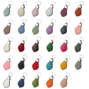 Leder-Tropfenform-Schlüsselanhänger, Auto-Schlüsselring mit Silberverschluss für Männer und Frauen, Geschenk im Großhandel - Product Image 1
