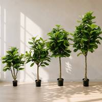 Grand Arbre Artificiel Réaliste Ficus Lyrata en Pot, Plante Bionique Simulée pour Décoration Intérieure et Extérieure, Maison et Bureau, Style Nordique