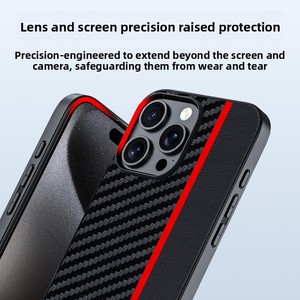 Custodia Ultra Sottile Antiurto Impermeabile in PU e Fibra di Carbonio per <span class=keywords><strong>iPhone</strong></span> 16 Pro Series - Product Image 3