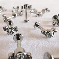 [SO-001] Bijoux de piercing corporel en titane G23 de haute qualité, vente chaude, clous labret à filetage interne, cluster, prix de gros