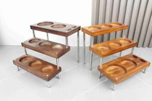 Rak Penyimpanan Peralatan Kopi Minimalis 3 Tingkat dari Kayu, Rak <span class=keywords><strong>Display</strong></span> Peralatan Barista untuk Rumah & Konter Kafe - Product Image 2