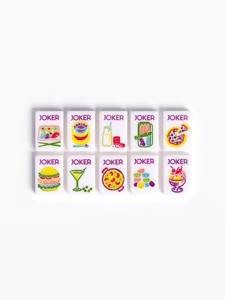 ชุดไพ่นกกระจอกอเมริกันสีขาวนม ลายผลไม้และผัก ลดล้างสต็อก - Product Image 3