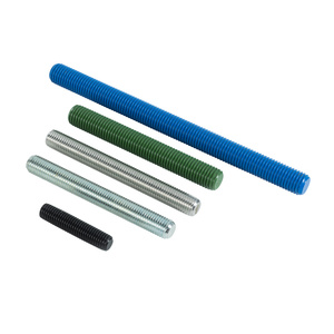 M6 M24 M64 2 inci seng galvanis hitam lapisan PTFE A193 B7 B8 A320 L7 L7M B8M SS304 SS316 baut Stud berulir sepenuhnya - Product Image 5