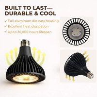 Lampu LED Spektrum Penuh 40W E27 untuk Pertumbuhan Tanaman dengan Peningkat Merah 660nm Putih Hangat 3000K untuk Pembungaan, Pembuahan, dan Budidaya Tanaman