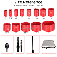 Kit de scies cloches bimétalliques en acier rapide (HSS) durable, 16 pièces, usage général, de 3/4 à 2-1/2 pouces, avec mandrins
