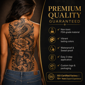 Tatuaggio Temporaneo HF a Forma di Drago Tribale per Uomo, Grande Formato, Impermeabile, Lunga Durata, Arte Corporea, Vendita all'Ingrosso - Product Image 3