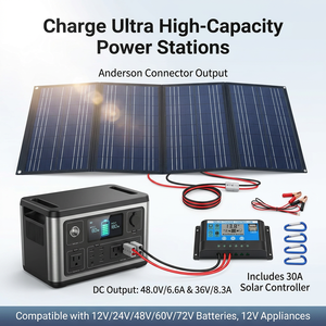 Panneau <span class=keywords><strong>solaire</strong></span> pliable 300W, 18V/36V, connecteur Anderson, <span class=keywords><strong>chargeur</strong></span> <span class=keywords><strong>solaire</strong></span> mono étanche pour batterie <span class=keywords><strong>12V</strong></span>-72V et appareils <span class=keywords><strong>12V</strong></span> - Product Image 4