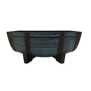 Grands pots à fleurs en forme de baril de whisky, pots en plastique, 16 pouces, 22 pouces, style bois, seau avec drainage, léger, pour le sol, la maison, l'intérieur - Product Image 3