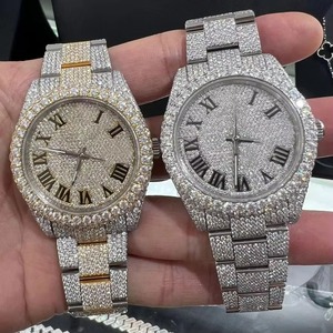 Reloj de Pulsera de Acero Inoxidable con Diseño Único Hip Hop para Hombre, Personalizable, con Diamantes Cultivados en Laboratorio, Estilo Ejecutivo - Product Image 1