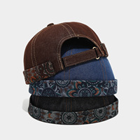 Casquette Docker en jean délavé pour homme, style rétro sans visière, respirante et réglable, pour toutes les saisons, usage quotidien et extérieur, style Hip Hop, casquette de type Landlord