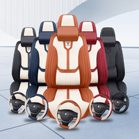 Housse de siège de voiture universelle multicolore de luxe respirante en cuir imperméable et protection intérieure complète - Offre Spéciale