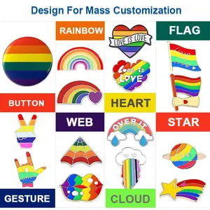 무료 샘플 저렴한 사용자 정의 레인보우 프라이드 소프트 & 하드 에나멜 금속 핀 배지 LGBTQ 에나멜 프라이드 핀 선물 - Product Image 3