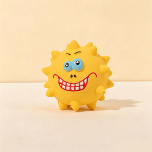 Jouet pour chien en latex durable et écologique, balle couineuse, jouet interactif à picots en caoutchouc pour le nettoyage des dents et la réduction de l'anxiété des chiots - Product Image 4