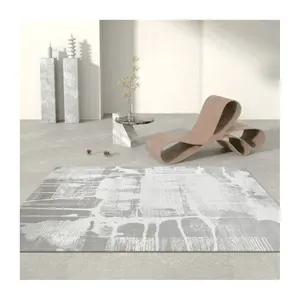 热销库存现代抽象几何装饰地毯家居客厅地板地毯灰色防滑