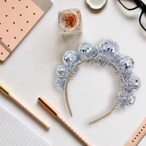 Diademas de Bola de <span class=keywords><strong>Discoteca</strong></span> Personalizadas al por Mayor, Accesorios para el Cabello con Espejos para Fiestas Retro de los 70, Despedidas de Soltera y Festivales, Venta al por Mayor - Product Image 5