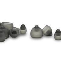 Dôme de remplacement RIC Phonak en silicone noir transparent, écologique, semi-ouvert, avec aérations d'équilibrage de pression et amplificateur sonore