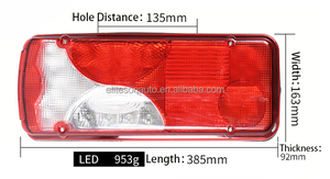 Nouveau feu arrière fumé carré Eliteson 12V 24V pour camion remorque, en plastique, feu de remplacement - Product Image 3