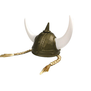 Topi Setan Helm <span class=keywords><strong>Viking</strong></span> dengan Tanduk Pesta Karnaval Dewasa Plastik Custom - Product Image 3