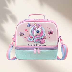 Sac à déjeuner isotherme pour enfants, motif astronaute de dessin animé, double compartiment, bandoulière, sac à déjeuner portable - Product Image 1