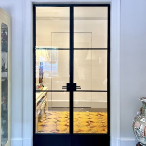 Portes françaises en verre <span class=keywords><strong>double</strong></span> vitrage avec cadre en acier noir mat moderne et isolation thermique - Product Image 4