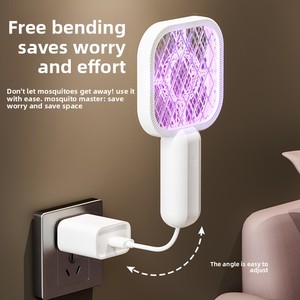 2026 New Electric Mosquito Swatter 2-in-1 Foldable Fly Swatter USB Rechargeable <b>Bug</b> <b>Zapper</b> with Purple Light Mosquito Trap - Product Image 1