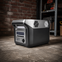 Centrale Électrique Portable Grise LiFePO4 à Onde Sinusoïdale Pure, Générateur de Stockage d'Énergie 1000W 1500W 2000W pour Usage Domestique et Solaire Extérieur