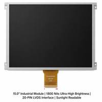 Modul LCD BOE 15.0" Kecerahan Tinggi 1800 Nits Layar Terlihat di Bawah Sinar Matahari 1024x768 Layar IPS LVDS 20 PIN Kios Luar Ruangan Terintegrasi