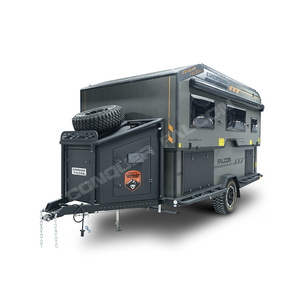 Remolque de <span class=keywords><strong>Caravana</strong></span> Plegable Todoterreno en Oferta, Chasis de Acero Resistente, Tanque de <span class=keywords><strong>Agua</strong></span> de 320L, Capacidad de Carga de 1960 kg, Ruedas Todoterreno, Neumáticos 4x4 para Viajes - Product Image 1