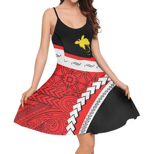 Gaun Pesta Hari Nasional Papua Nugini Model Tali Spaghetti Seksi untuk Wanita, Pesanan Kecil Grosir, Sesuai Permintaan - Product Image 4