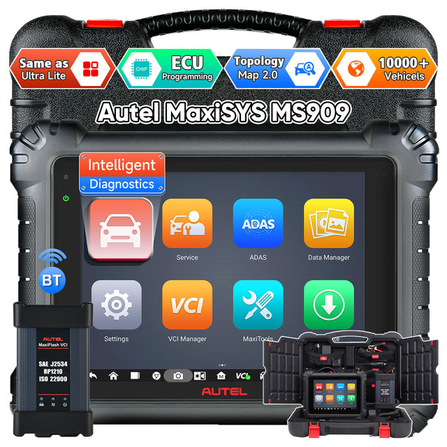 Autel Maxisys MS909 Car Diagnostic Scanner OBDII Tool Advanced Ecu Coding Programming Vehicle Autel OBD2 Scanners
