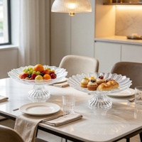 Groothandel Glazen Fruitplateau, Verhoogd Dessertplateau en Serveerschaal voor Thuisfeesten en Evenemententafels