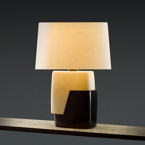 Isola Lampe de table Nature Marbre Enveloppé Peau Lampe de bureau Parchemin brut Hôtel Lampe de table Lampe de lecture - Product Image 2