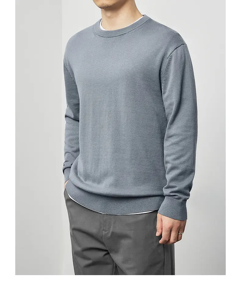 2023 Wholesale plus size men's winter knitted sweater for men S-4XL Cotton Blank Crewneck Plain Sweatshirts