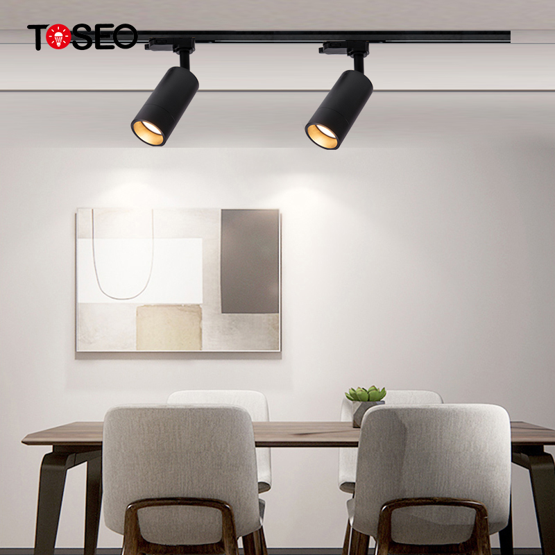 Pure Aluminium Adjustable Magnetic track Lights Gu10 Front Replace Bulb Track Light Fixture