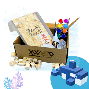 ชุดงานฝีมือไม้ธรรมชาติจากไม้ทะเลของเล่นวาดรูปสัตว์สุดสร้างสรรค์ทำด้วยมือต้นฉบับสำหรับเด็ก - Product Image 2