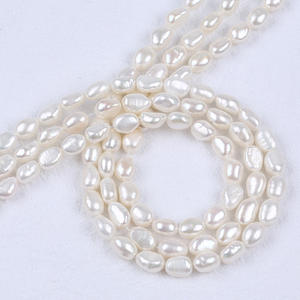 Promotion pour perles d'eau douce baroques naturelles à trou droit, rectangulaires, à deux faces, de 7 à 7,5 mm, pour la fabrication de bijoux DIY, perles en vrac - Product Image 1