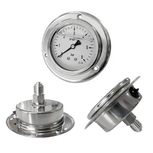 Anti-vibration Mechanical Air Pressure Gauge Gaseous Liquid Media Manometer Vacuum Pressure Gauge