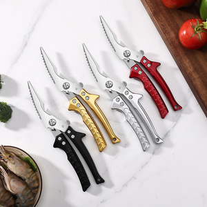 En stock: tijeras para huesos de pollo de acero inoxidable, tijeras domésticas de alta resistencia, herramienta multifuncional para desespinar pescado con - Product Image 2