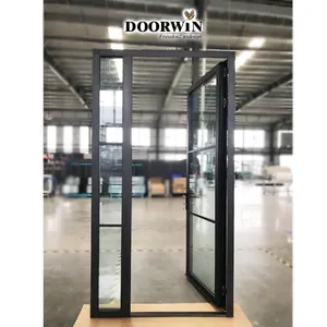 Puertas francesas de doble pista inferior de vidrio templado, a prueba de impacto, puertas francesas de aluminio
