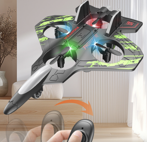 최고 RC 비행기 설정 높은 낙하 저항 거품 중력 글라이더 특수 효과 눈부신 빛 4 축 항공기 - Product Image 4