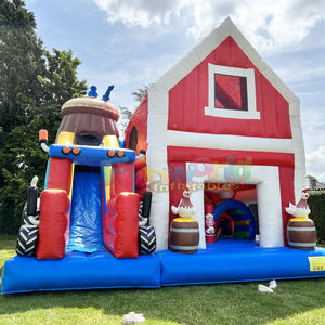 Maison gonflable <span class=keywords><strong>de</strong></span> cavaliers <span class=keywords><strong>de</strong></span> partie extérieure d'enfants avec le château plein d'entrain <span class=keywords><strong>de</strong></span> <span class=keywords><strong>grange</strong></span> gonflable d'Aufblasbare Hupfburg - Product Image 1