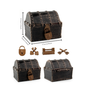 Wholesale Vintage <strong>Decorative</strong> <strong>Small</strong> Plastic Pirate Kids Skull Cardboard Treasure Chest <strong>Box</strong> Rectangle for <strong>Jewelry</strong> Collectable - Product Image 5