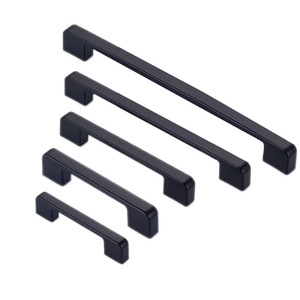 Modern Classic Design Aluminum Alloy <strong>Black</strong> <strong>Door</strong> <strong>Knob</strong> Adjustable Cabinet Handle 96mm 128mm Living Room Bedroom Furniture Handles - Product Image 1