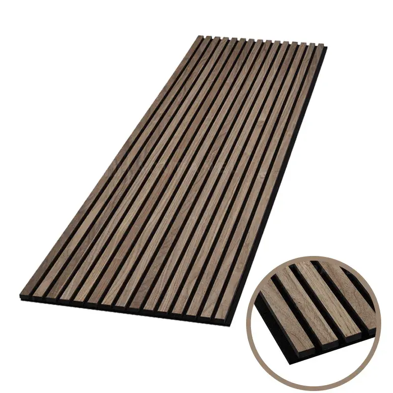 Good Quality Villa And Apartment Soundproof Decor Pet And Wooden Veneer Composition Mdf Wall Slats Acoustic Panel