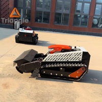 Tondeuse robot chenillée autopropulsée de haute qualité 18 CV avec lame à fléaux, télécommande et coupe-herbe de jardin