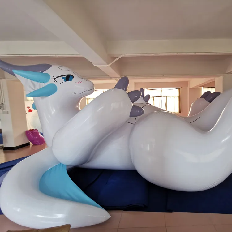 Venta caliente Beile gigante inflable PVC dibujos animados blanco poniendo dragón modelo