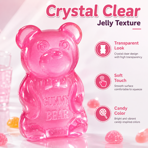 Transparent <b>Gummy</b> <b>Bear</b> Squishy Toy Soft Squeeze Jelly Stress Relief TPR Novelty Toy for Wholesale - Product Image 2