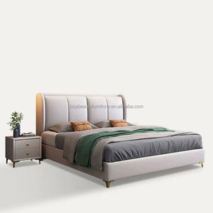 Hiện Đại Ý Sang Trọng Đôi Khung Giường PU Da Bọc Mềm Bằng Gỗ Đầu Giường Đềm-Bao Da Bọc Nền Tảng Giường - Product Image 4